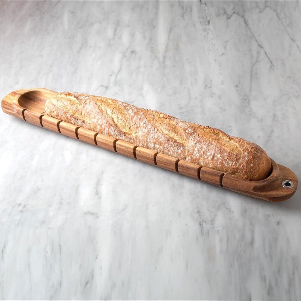 26" Ironwood Gourmet Avignon Baguette Miter Acacia Wood Wall Mount